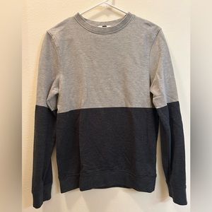 (XS) Topman Crewneck Two Toned Sweater Gray/Dark Navy